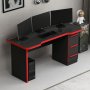 HANAH HOME Gaming Desk Phoenix 10 Black Red - slika 4