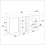 HANAH HOME Sideboard komoda Luna Walnut Black - slika 5