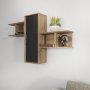 HANAH HOME Zidna polica Olida Walnut Black - slika 2