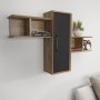 HANAH HOME Zidna polica Olida Walnut Black - slika 3
