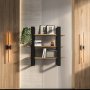 HANAH HOME Zidna polica Suno Black Oud Oak - slika 1