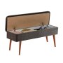 HANAH HOME Klupa Vina 1053 2 Anthracite Walnut - slika 3