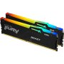 KINGSTON DIMM DDR5 128GB 2x64GB kit 5600MT/s KF556C36BBEAK2-128 FURY Beast Black RGB EXPO - slika 1