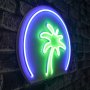 WALLXPERT Dekorativna plastična LED rasveta Palm Tree Blue Green - slika 1