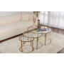 HANAH HOME Set stočića Aurum 80 60 42 Gold Transparent - slika 1