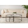 HANAH HOME Set stočića Aurum 80 60 Black Transparent - slika 2