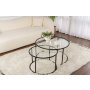 HANAH HOME Set stočića Aurum 80 60 Black Transparent - slika 1