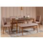 HANAH HOME Trpezarijska klupa Vina Bank Walnut Stone - slika 5