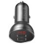 Baseus Baseus Auto punjač 2*Usb A 24W Digital Display crna - slika 1