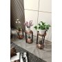 HANAH HOME Drvena polica za biljke Flower Desk Round Walnut - slika 1