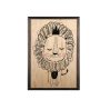 WALLXPERT Dekorativna uramljena drvena slika Cute Lion XL - slika 2
