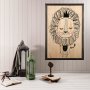 WALLXPERT Dekorativna uramljena drvena slika Cute Lion XL - slika 1