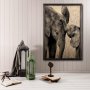 WALLXPERT Dekorativna uramljena drvena slika Elephant Baby XL - slika 1