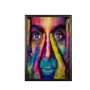 WALLXPERT Dekorativna uramljena drvena slika Face Color XL - slika 1