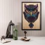 WALLXPERT Dekorativna uramljena drvena slika Owl Color Dream XL - slika 1