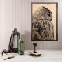 WALLXPERT Dekorativna uramljena drvena slika Owl XL - slika 1