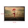 WALLXPERT Dekorativna uramljena drvena slika Red Umbrella XL - slika 3