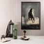 WALLXPERT Dekorativna uramljena drvena slika Wild Horse XL - slika 1