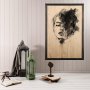 WALLXPERT Dekorativna uramljena drvena slika Woman Face XL - slika 1