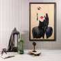 WALLXPERT Dekorativna uramljena drvena slika Woman Silhouette XL - slika 1