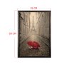 WALLXPERT Dekorativna uramljena drvena slika Red Umbrella 2 - slika 3