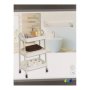 TENDANCE TENDANCE TROSTRUKA POLICA NA TOCKICE 79X31X43,5CM METAL BELA - slika 2