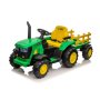 PREMIUM STIL Traktor na akmulator sa prikolicom za decu, 12V, Zeleni - slika 2