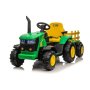 PREMIUM STIL Traktor na akmulator sa prikolicom za decu, 12V, Zeleni - slika 1