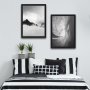 WALLXPERT Ekorativna slika u okviru (2 komada) Bw Wave Mountain Set - slika 1