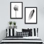 WALLXPERT Dekorativna slika u okviru (2 komada) Flower Feather Set - slika 1