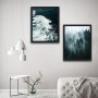 WALLXPERT Dekorativna slika u okviru (2 komada) Wave Forest Set - slika 1