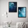 WALLXPERT Dekorativna slika u okviru (2 komada) Waves Set - slika 1