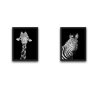 WALLXPERT Dekorativna slika u okviru (2 komada) Zebra Giraffe Set - slika 2