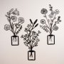 WALLXPERT Dekorativni metalni zidni pribor Flowers in Vase 3D APT519MS - slika 1