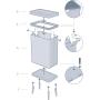 CURVER KANTA ZA OTPATKE 54L SA NOGICAMA VERTO, PEARL ROSE - slika 4