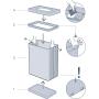 CURVER KANTA ZA OTPATKE 54L VERTO, PEARL GREY - slika 4