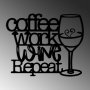 WALLXPERT Dekorativni metalni zidni pribor Coffee Repeat - slika 1