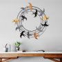WALLXPERT Dekorativni metalni zidni pribor Spiral Flock 6 - slika 3