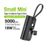 Bavin Power bank 5000mAh USB-C port + kabl type-C crna - PC012 PRO - slika 1