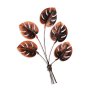 WALLXPERT Dekorativni metalni zidni pribor Monstera 2 Copper - slika 1
