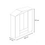 HANAH HOME Ormar sa 4 vrata Ayder Grey - slika 4