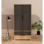 HANAH HOME Ormar Flora 90 Safir hrast Anthracite - slika 1