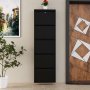 HANAH HOME Ormar za cipele Locking 5 Piece Metal Black - slika 2