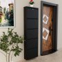 HANAH HOME Ormar za cipele Locking 5 Piece Metal Black - slika 1