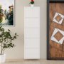 HANAH HOME Ormar za cipele Locking 5 Piece Metal White - slika 3