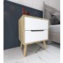 HANAH HOME Noćni ormarić Flora Safir hrast Bela - slika 2