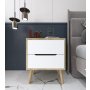 HANAH HOME Noćni ormarić Flora Safir hrast Bela - slika 1