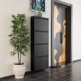 HANAH HOME Ormar za cipele Locking 4 Piece Metal Black - slika 1