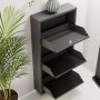 HANAH HOME Ormar za cipele Locking 3 Piece Metal Anthracite - slika 5