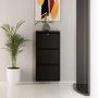 HANAH HOME Ormar za cipele Locking 3 Piece Metal Black - slika 2